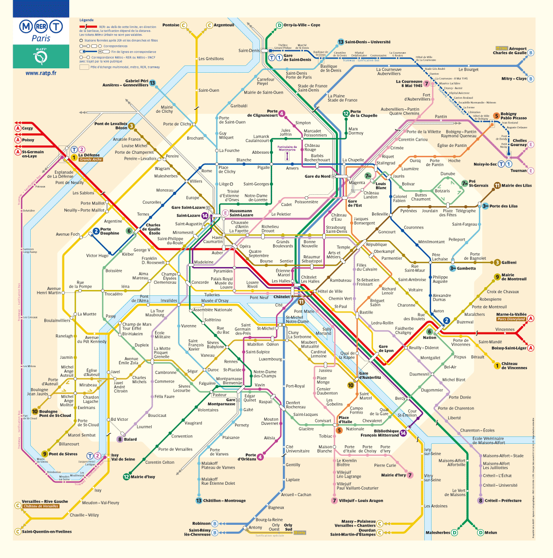 Paris Metro Map with Attractions