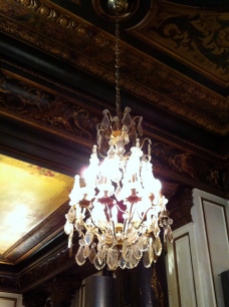 One of the many chandeliers